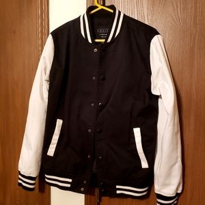 black and white bomber jacket